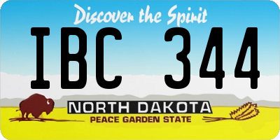 ND license plate IBC344