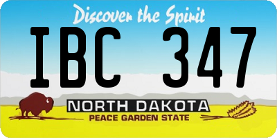 ND license plate IBC347