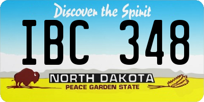 ND license plate IBC348
