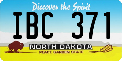 ND license plate IBC371