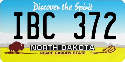 ND license plate IBC372