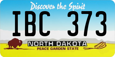ND license plate IBC373