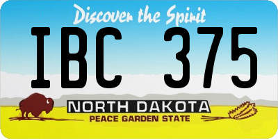 ND license plate IBC375