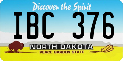 ND license plate IBC376