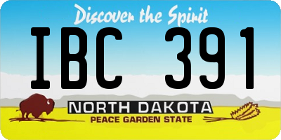 ND license plate IBC391