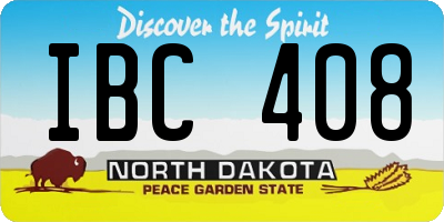 ND license plate IBC408