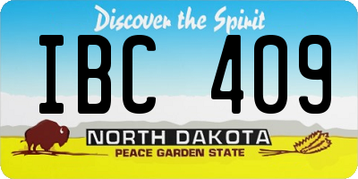ND license plate IBC409