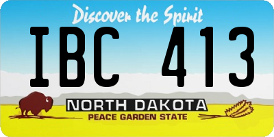 ND license plate IBC413
