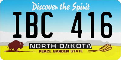 ND license plate IBC416
