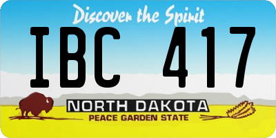 ND license plate IBC417