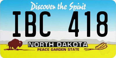 ND license plate IBC418