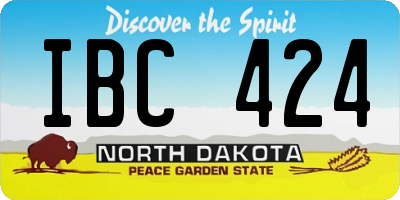 ND license plate IBC424
