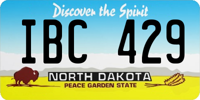 ND license plate IBC429