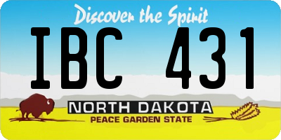 ND license plate IBC431