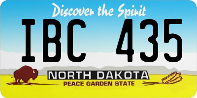 ND license plate IBC435