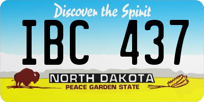 ND license plate IBC437