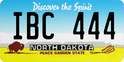 ND license plate IBC444