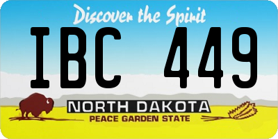 ND license plate IBC449