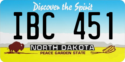 ND license plate IBC451