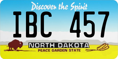 ND license plate IBC457