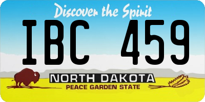 ND license plate IBC459