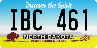 ND license plate IBC461