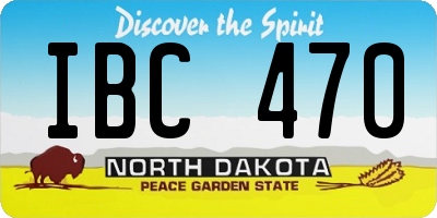 ND license plate IBC470