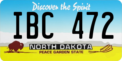 ND license plate IBC472