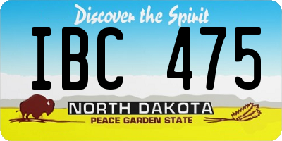 ND license plate IBC475