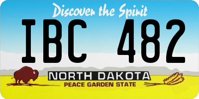 ND license plate IBC482