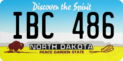 ND license plate IBC486