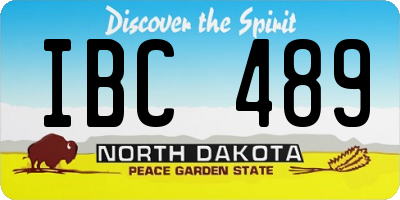 ND license plate IBC489