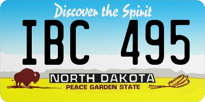 ND license plate IBC495