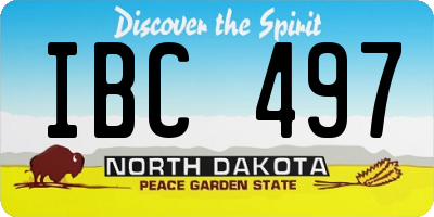 ND license plate IBC497