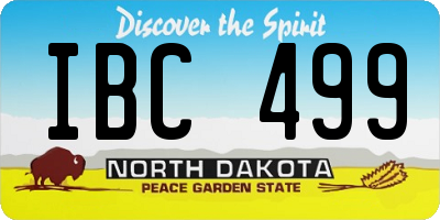 ND license plate IBC499