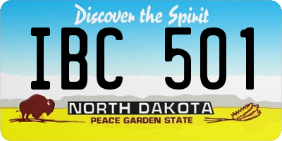 ND license plate IBC501