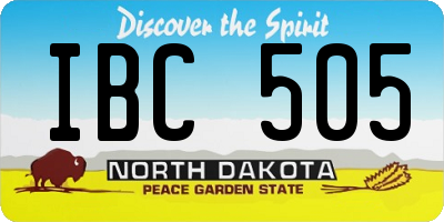 ND license plate IBC505
