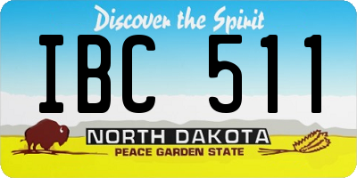 ND license plate IBC511
