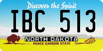 ND license plate IBC513