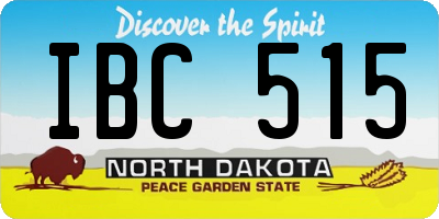ND license plate IBC515