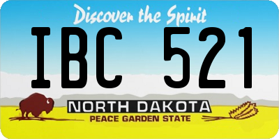 ND license plate IBC521