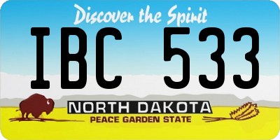 ND license plate IBC533
