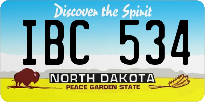ND license plate IBC534
