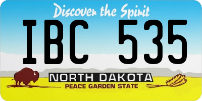 ND license plate IBC535