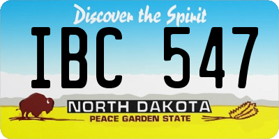 ND license plate IBC547