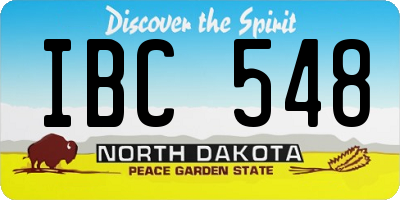 ND license plate IBC548