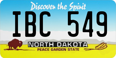 ND license plate IBC549