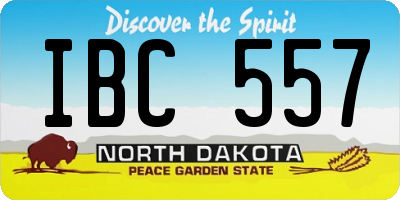 ND license plate IBC557