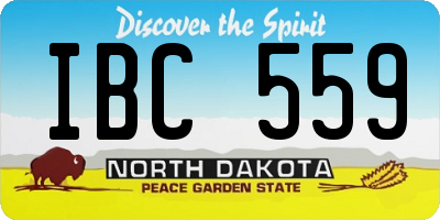ND license plate IBC559