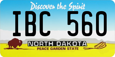 ND license plate IBC560